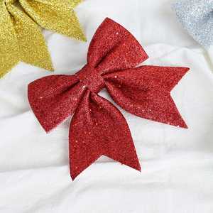 Custom <b>Christmas</b> Bow Decorations Pearl Cotton Gold Powder Fabric Reusable Fashionable Hanging Ornaments Festive <b>Tree</b> Pendants - Product Image 4