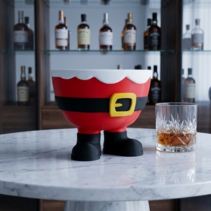 Bol personnalisé biodégradable imprimé en 3D en forme de Père Noël, vaisselle de Noël unique, design artistique moderne, cadeau familial - Product Image 2