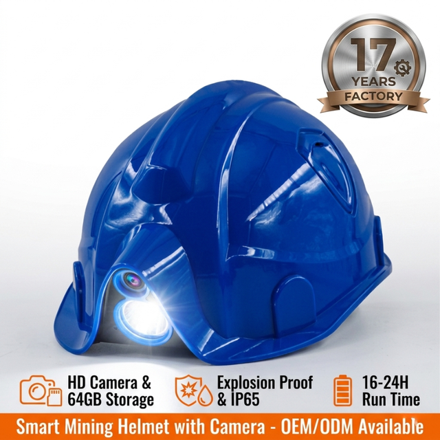 Multifunctional ABS Safety Helmet with Camera Headlamp, Outdoor Work Protection Smart Hard Hat