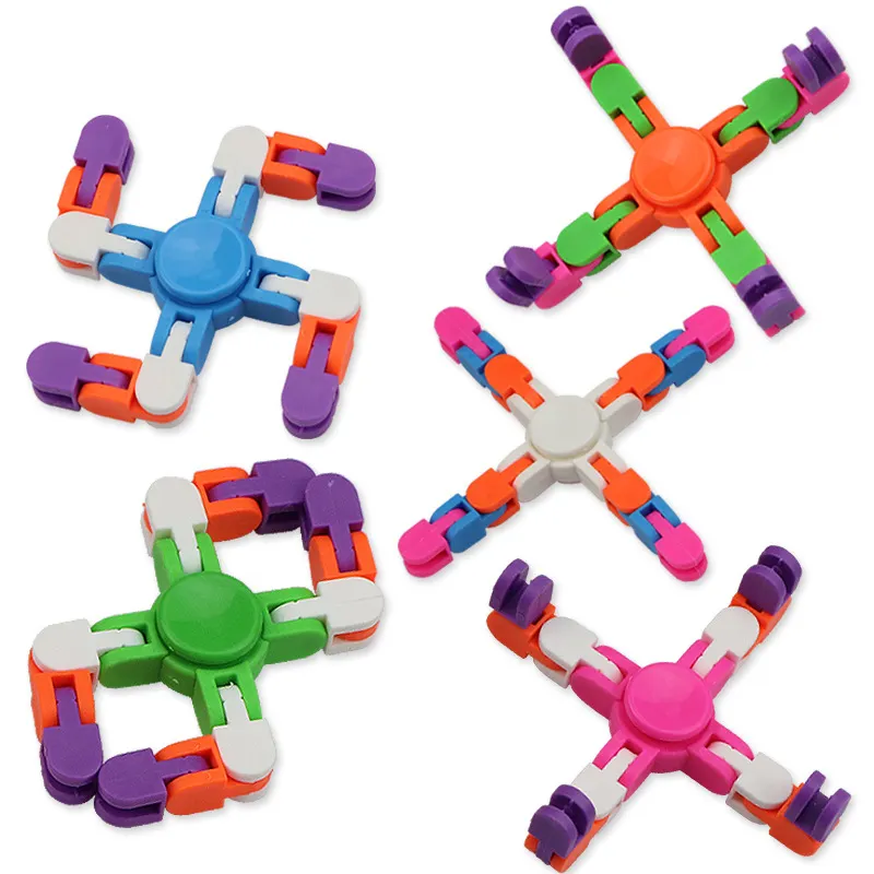 AA109 giocattoli interattivi in plastica con filatura a dito intelligenza sollievo dallo Stress tracce stravaganti cervello sensoriale fai da te Fidget Spinner Chain