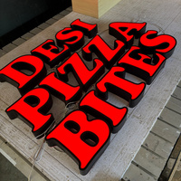 Letrero Luminoso LED Personalizado para Exteriores, Letrero Comercial con Letras LED 3D, Logotipo de Restaurante, Letrero de Pizza para Publicidad