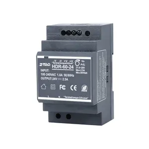 Mean Well Enclosed Single Output din-rail power supply HDR-60-24 Switching Power Supply 24VDC For Household control system