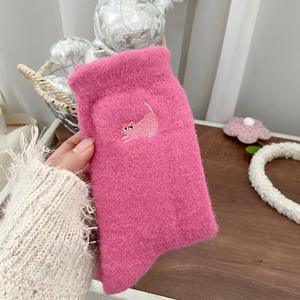 Vente en gros logo personnalisé <span class=keywords><strong>chat</strong></span> brodé mignon design hiver chaud intérieur corail polaire douillet peluche maison dormir pantoufles chaussettes - Product Image 6