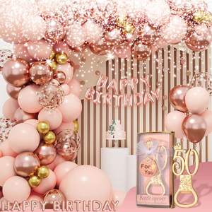 Abrebotellas de 50 cumpleaños con temática de oro rosa de hierro metálico para regalos de fiesta de boda de 50 <span class=keywords><strong>aniversario</strong></span> - Product Image 5