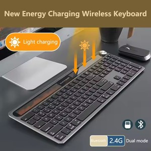 USB Interface Solar Powered 110-Key Silent Office Keyboard BT2.4GHz Dual Model <strong>Wireless</strong> for <strong>Laptop</strong> &amp; Desktop New Condition - Product Image 5