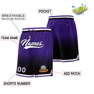 Short de basketball personnalisé de qualité supérieure pour adultes, unisexe, imprimé, respirant, grande taille, dégradé - Product Image 2