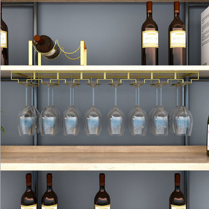 Estante creativo estilo americano para copas de vino altas, colgador de copas de vino invertido de hierro forjado para bar en casa, soporte para copas de vino. - Product Image 2