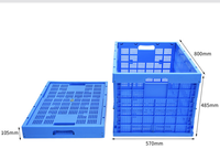 Caisses en plastique PP pliables et durables Huidu Leadloong modèle L-L99, 600*400*220MM, boîte solide, écologiques, empilables, capacité de stockage 40-60KG