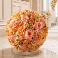 JFD Hochwertige Moderne Orange Künstliche Seiden-Hortensien-Rosen-Kugel Hochzeitstisch-Arrangement Anpassbare Größe