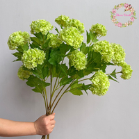 Fleur artificielle en gros, 3 têtes, Hortensia boule de neige toucher réel, petite fleur pour décoration maison et mariage