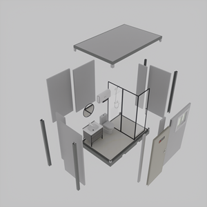 Di động có thể tháo rời container nhà vệ sinh di động nhựa vòi hoa sen buồng và nhà vệ sinh cabin cho khách sạn để bán - Product Image 6