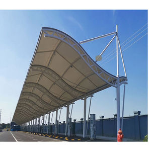 Tente de protection imperméable en structure membrane architecturale en tube d'acier préfabriqué PVDF pour abris de voiture, auvents et couvertures de stationnement - Product Image 2