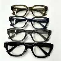 Montures optiques en acétate épaisses et carrées de style vintage en gros, montures de lunettes de luxe personnalisées à monture complète pour verres correcteurs