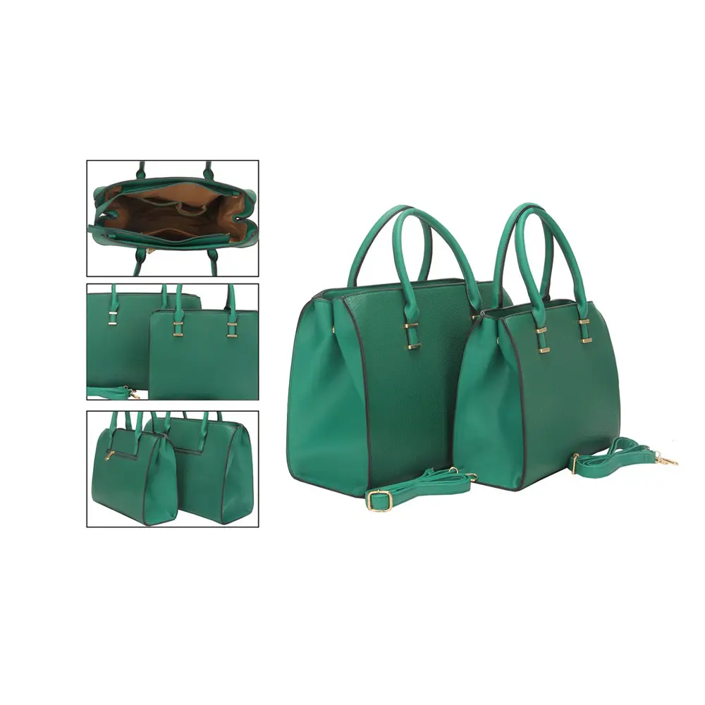 2024 mehrfarbige mode individuelles Logo 2 in 1 Crossbody-Tasche-Set luxus Kunstleder Damen grüne Handtaschen Damen-Hulterhandtaschen