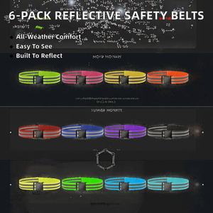 Ceinture réfléchissante de sécurité nocturne, ceinture lumineuse haute visibilité pour la course à pied et le cyclisme - Product Image 2