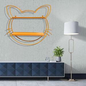 Estante de pared de hierro flotante con panel de espejo para dormitorio o vestidor elegante - Product Image 5