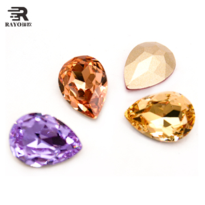 ファビュラスフラットバッククリスタルABトライアングル縫い付けビーズウェディングドレス用バルク衣服アクセサリー - Product Image 4