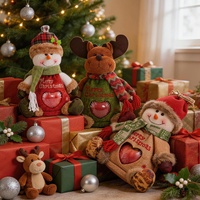 [Soldes Exceptionnelles] Sacs de Noël en Cuir Véritable avec Motifs Père Noël, Bonhomme de Neige et Renne – Sacs Cadeaux et Bonbons de Noël pour Enfants