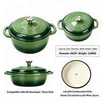 Cocotte en fonte émaillée avec couvercle, ustensile de cuisson robuste, pot en fer pour braiser, faire mijoter, rôtir, compatible avec toutes les plaques de cuisson