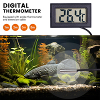 Termometer Digital tangki ikan, dengan Sensor suhu elektronik Mini LCD termometer Digital