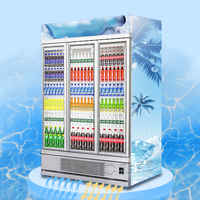 Refrigerador Comercial de Alta Calidad de 3 Puertas, Enfriador de Bebidas de Temperatura Única con Enfriamiento por Aire, Control Digital Ajustable