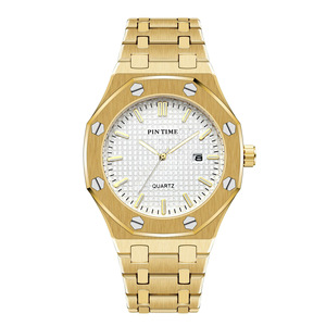 Montre homme en gros, modèle unique - Montre à quartz d'exportation avec bracelet en acier octogonal pour homme - Modèle résistant à l'eau - Product Image 5