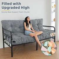 Sofá de 6 "colchón futón de tamaño completo, sofá cama futón con mechones, colchón de suelo extra grueso para adultos, relleno de espuma triturada