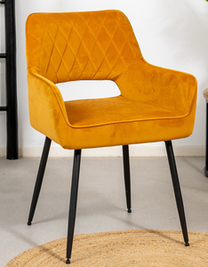 <span class=keywords><strong>Fauteuil</strong></span> de salle à manger moderne et élégant Chaise de loisirs avec <span class=keywords><strong>velours</strong></span> et pieds en métal enduit de poudre pour meubles de maison ou de café - Product Image 2