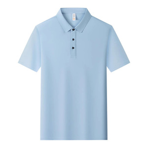 เสื้อโปโลผู้ชายแขนสั้นสีพื้นผ้าไนลอนระบายอากาศได้ดีใส่ได้ทุกวัน - Product Image 3