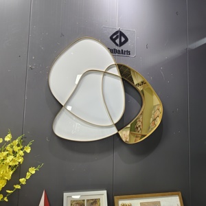 Décoration murale en métal doré de haute qualité, personnalisable, 100x91 cm, salon, <span class=keywords><strong>maison</strong></span>, art de luxe, décoration intérieure, dropshipping DDP - Product Image 3