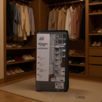 Organizador de Ropa Colgante de Plástico Mnj de 10 Niveles, Rectangular, 30x15x120cm, Zapatero para Armario de Dormitorio con Instalación Tipo Gancho