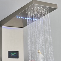 Promotion Colonne de Douche Murale Cascade en Acier Inoxydable avec Panneaux de Douche LED pour Salle de Bain