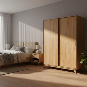 ตู้ไม้เนื้อแข็งสไตล์มิดเซ็นจูรี่ ดีไซน์ทันสมัย ให้พื้นที่จัดเก็บที่ทนทานและกว้างขวาง พร้อมความสง่างามเหนือกาลเวลา - Product Image 2