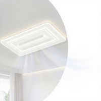 Ventilateur de plafond intelligent et moderne sans pales en fer avec moteur DC, lumière LED, télécommande et design discret