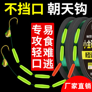 Zhuwang X Dizhanjie Hameçon simple en nylon à flotteur pour pêche en eau douce au carpe carassin, avec petit lest doré et crochet montant - Product Image 5