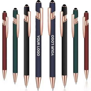 Professional Stylus Ball <b>Pen</b> With Luxury Rose Gold Logo Metal Ballpoint 2 in 1 Soft Screen <b>Pens</b> Custom Promotional Gifts - Product Image 6