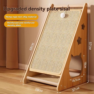 Wood Cat <b>Scratching</b> Board Sisal Rope Material Durable Indoor Cat Tree Minimalist Design Stars Pattern One Level - Product Image 4
