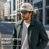 Casquette de baseball brodée bicolore à 5 panneaux en coton avec fermeture snapback, logo personnalisé, casquette décontractée pour le sport