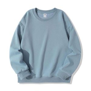 H5490 Wholesale Custom 300 Gsm Cotton Blends Sweatshirts Men Blank <b>Drop</b> Shoulder Sweatshirts - Product Image 6
