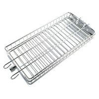 Panier de rôtissage réglable pour Souvla de Chypre, cage à poisson pour rôtissage sur broche, panier rotatif Foukou pour poulet, saucisses, steaks et viandes