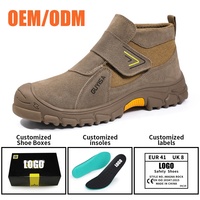 Chaussures de sécurité GUYISA Welder Series en faux daim anti-brûlure avec semelle intermédiaire en acier anti-perforation, bottes de sécurité industrielles