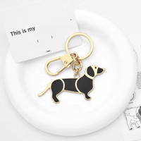 XX Porte-clés électroplaqué très populaire sur Instagram, pendentif de sac de marque, accessoire de sac pour femme, pendentif chien Teckel pour clés de voiture