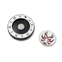 Marqueur de balle de golf personnalisé Fer en alliage de zinc avec métal Conception personnalisée Jeton de poker magnétique double face Marqueur de balle de golf amovible