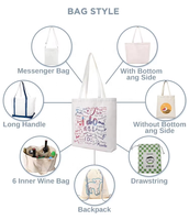 Sacs fourre-tout personnalisés en gros, sacs de shopping en toile de coton avec logo personnalisé, sacs fourre-tout vierges en toile pour sublimation