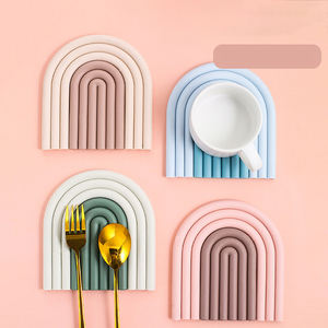 Sous-verres amovibles en silicone S030 en gros, tapis isolants, dessous de tasse, dessous de plat, accessoires de décoration pour la maison et la cuisine - Product Image 6