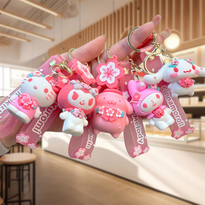 Lindo Llavero de Kuromi, Melody y Sanrio, Colgante <span class=keywords><strong>Kawaii</strong></span> de Dibujos Animados de Rana, Perro Pudin y Pingüino para Bolso de Mujer - Product Image 1