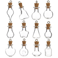 Bouteille en verre créative DIY en liège, forme spéciale, mini bouteille suspendue de 1 ml, bouteille artisanale pour messages flottants