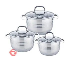 6pcs Kitchen Tools Cooking Hot Cooking Pot Set Stainless Steel Cookware