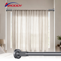 Tringle à rideau télescopique réglable ARODDY, brevetée, en métal, anti-affaissement, 32 mm, 1,1-1,9 m, robuste, sans dommages, pour patio
