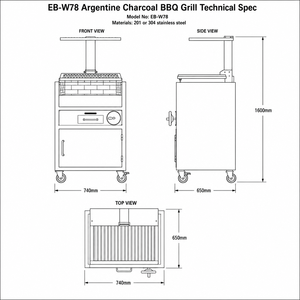 Parrilla de barbacoa de carbón de madera plegable de acero inoxidable Parrillas de asado argentino pequeño/<span class=keywords><strong>Gaucho</strong></span>/Santa María para uso doméstico para barbacoa al aire libre - Product Image 5